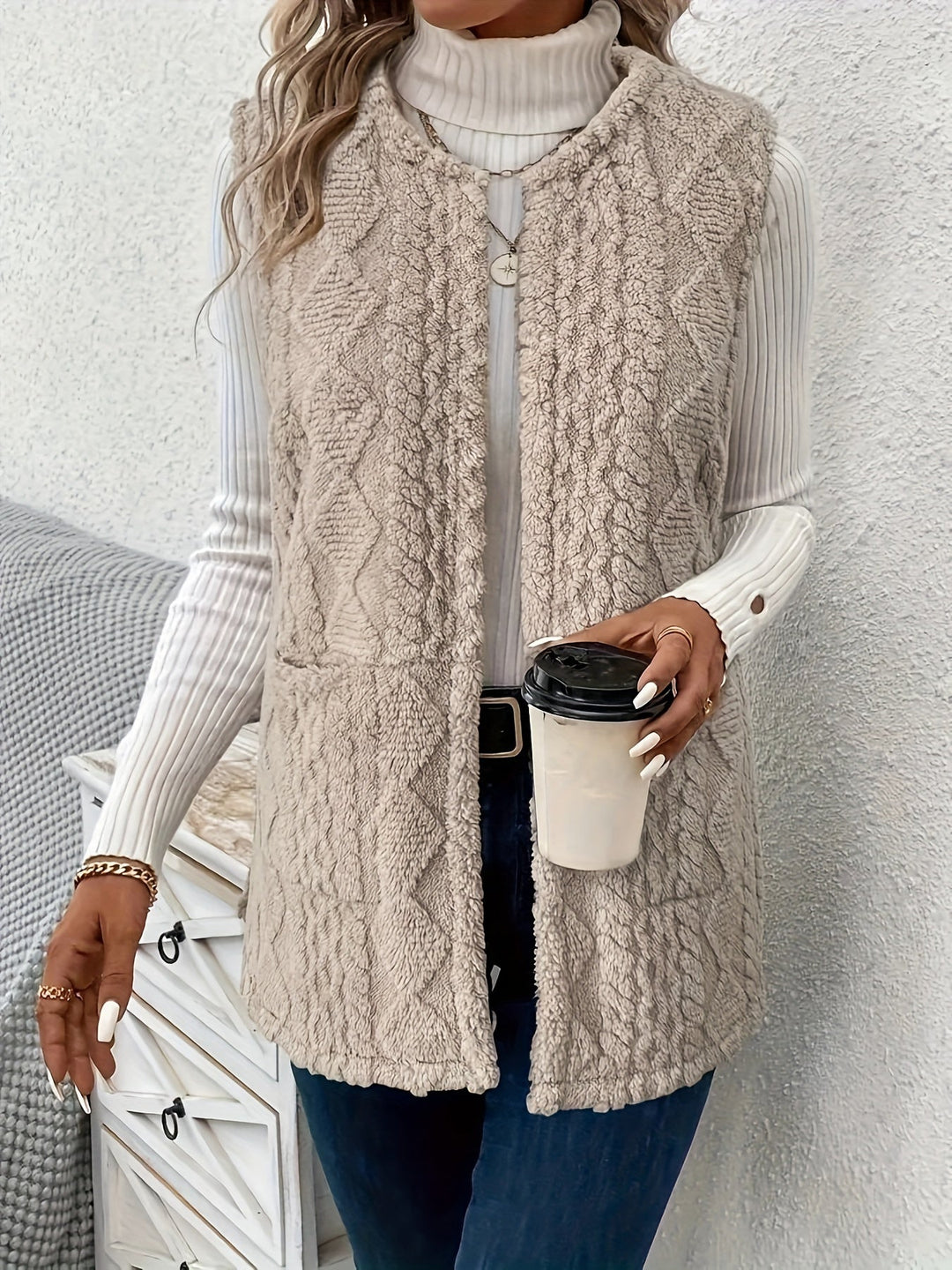 Brenna | Cozy Textureless Sleeveless Vest