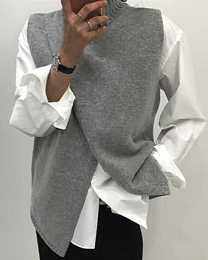 Krista - Loose knitted top with asymmetrical hem