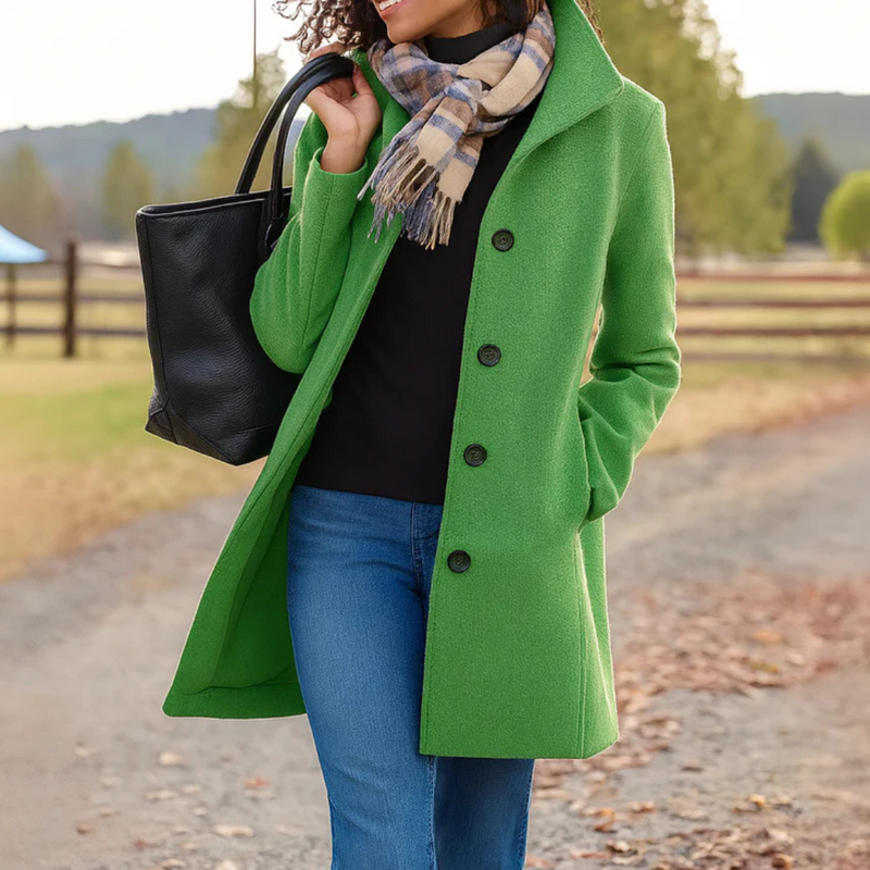 Ladies Classic Button Coat