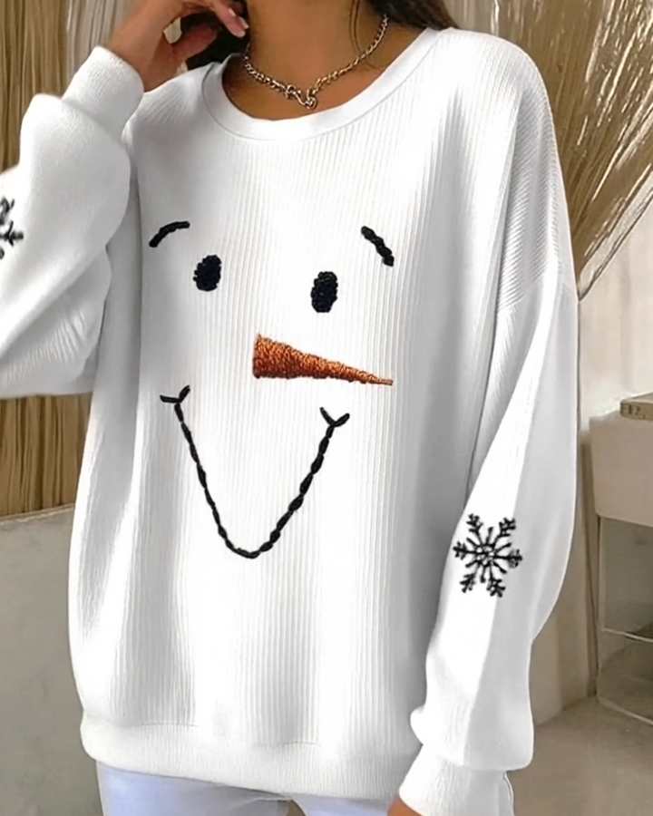 HARPER – CUTE SNOWMAN FACE SWEATER