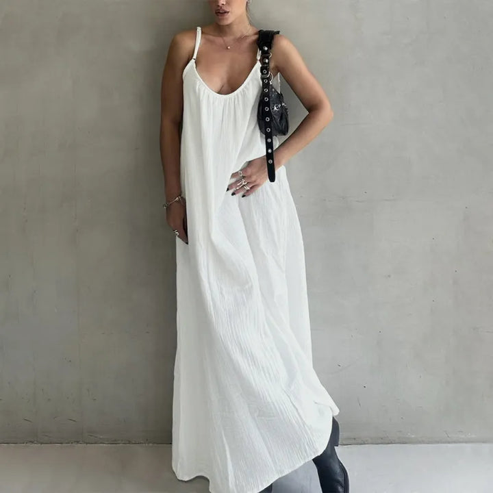 Ella | Women’s Maxi Dress with Ruching and Straps