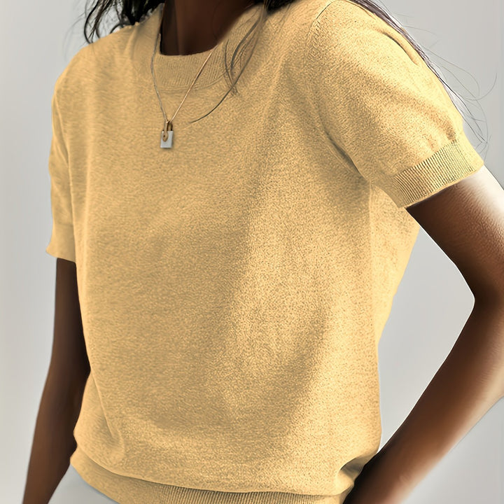 Harriet | Fine Knit Short Sleeve Sweater