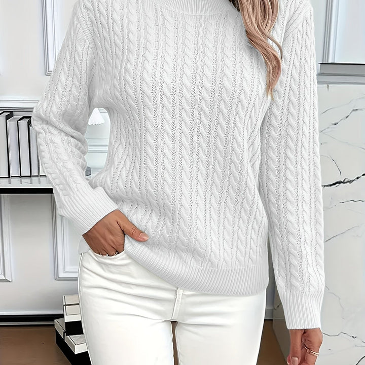 Faye | Cable Knit Round Neck Sweater