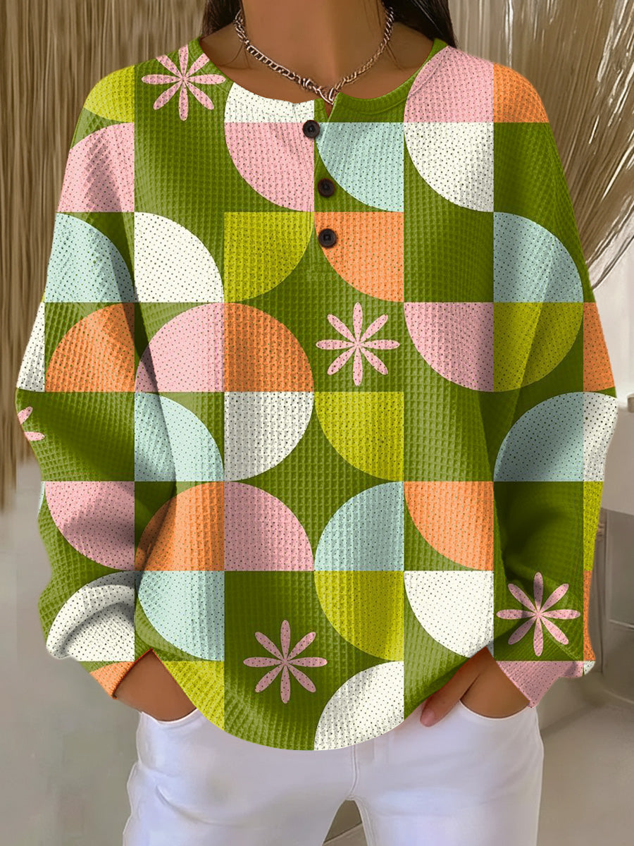 Saga | Pullover with Abstract Check Pattern
