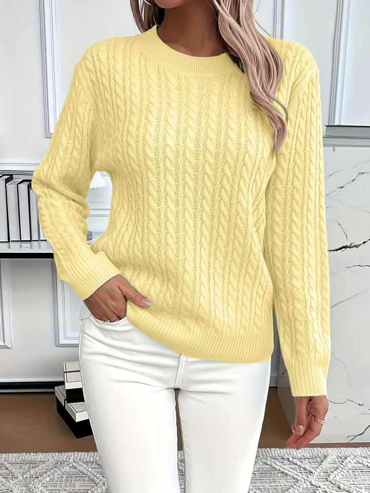 Faye | Cable Knit Round Neck Sweater