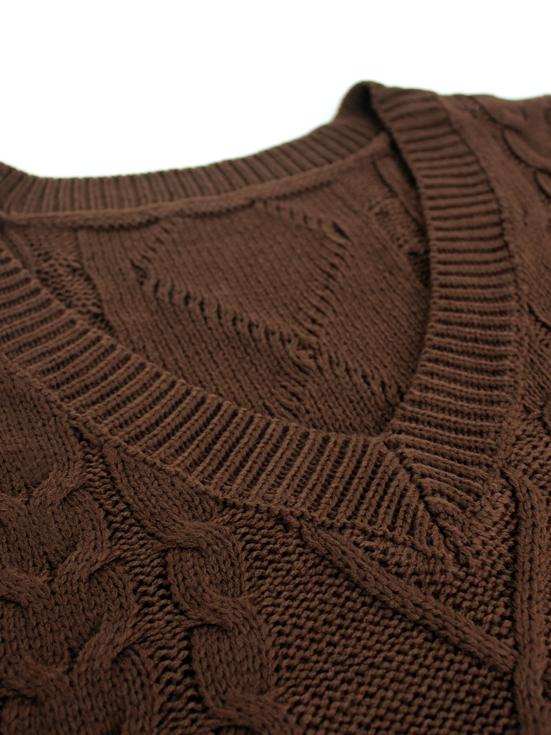 Cora | Cozy Cable Knit V-Neck Sweater Vest