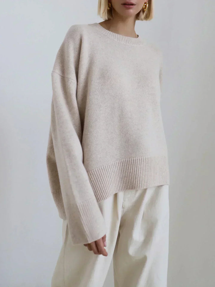 Ladies Oversized Crew Neck Sweater