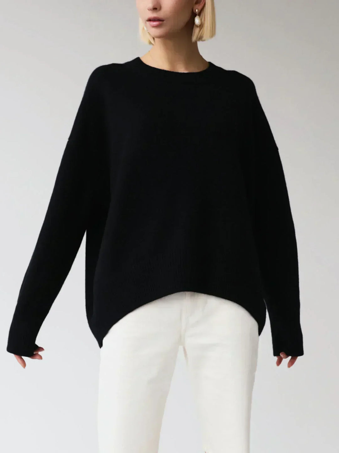 Ladies Oversized Crew Neck Sweater