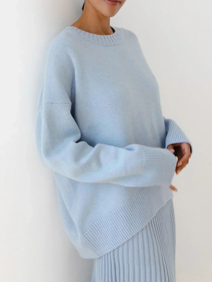 Ladies Oversized Crew Neck Sweater