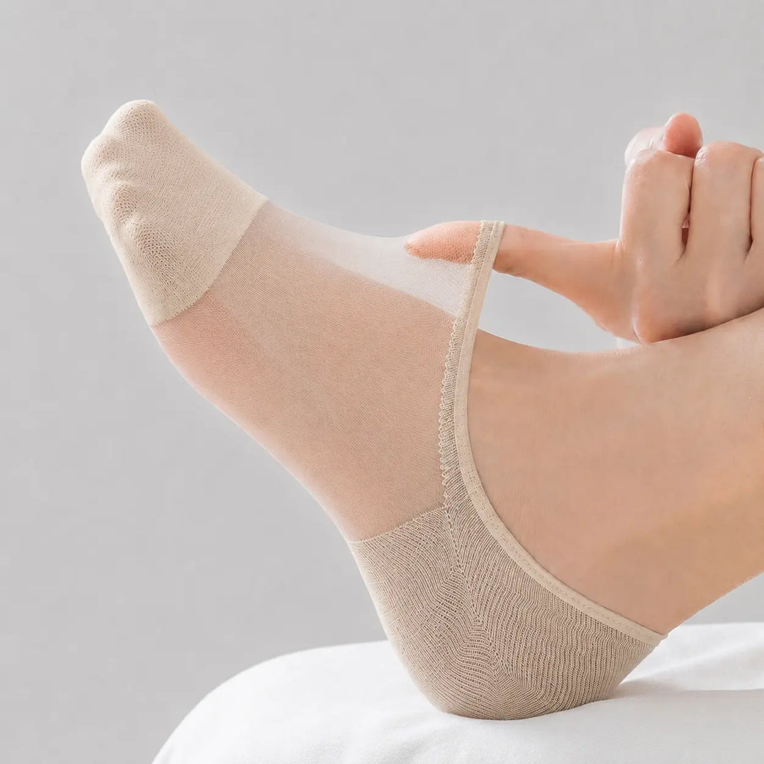 Invisible Breathable Cotton Transparent Non-Slip Socks