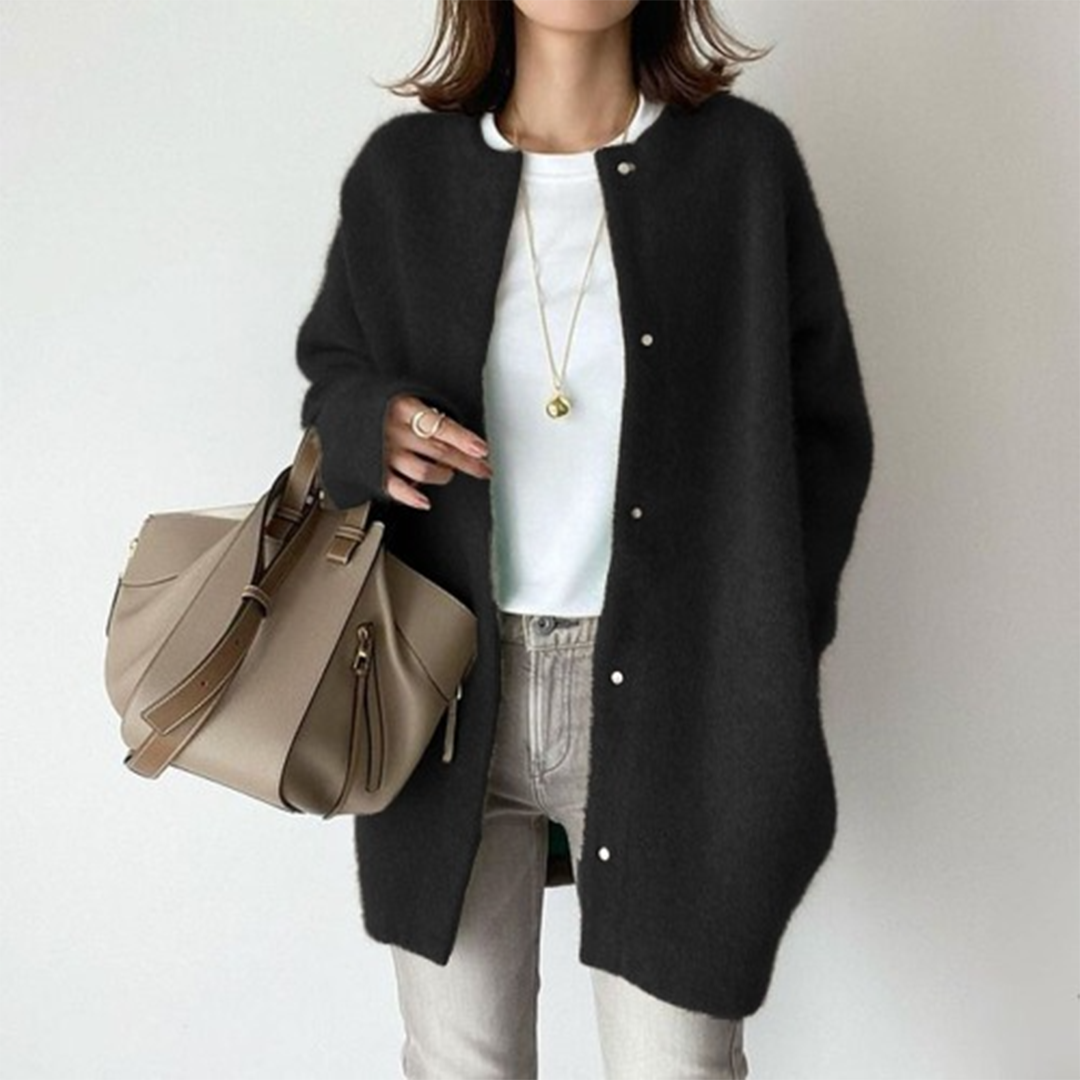 Women's Oversized Button Front Knitted Cardigan