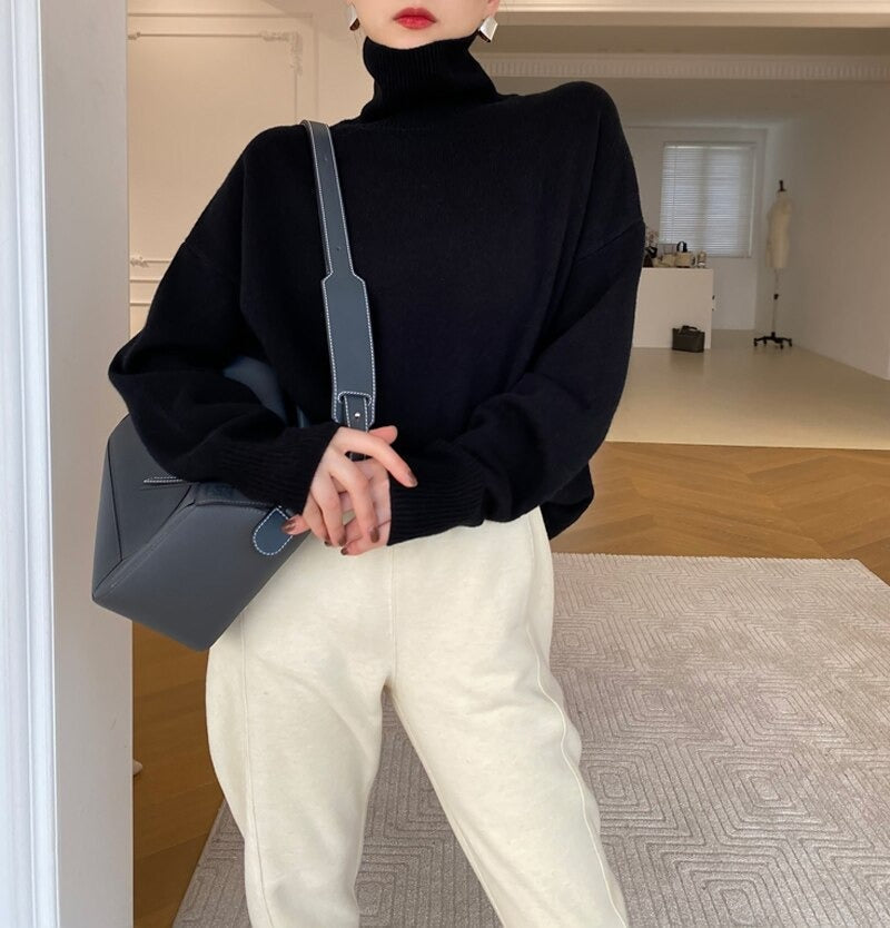 Ladies Long Sleeve Turtleneck Sweater