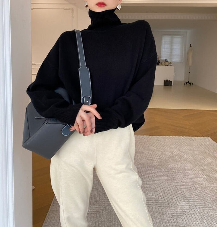 Ladies Long Sleeve Turtleneck Sweater