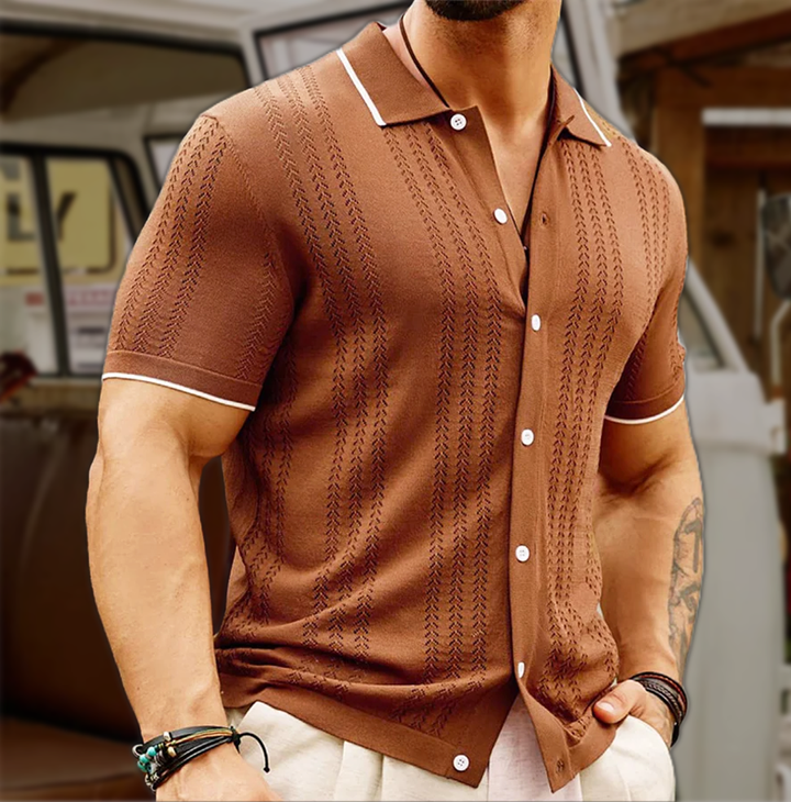 Carlo Marino Knop-Down Knitted Polo