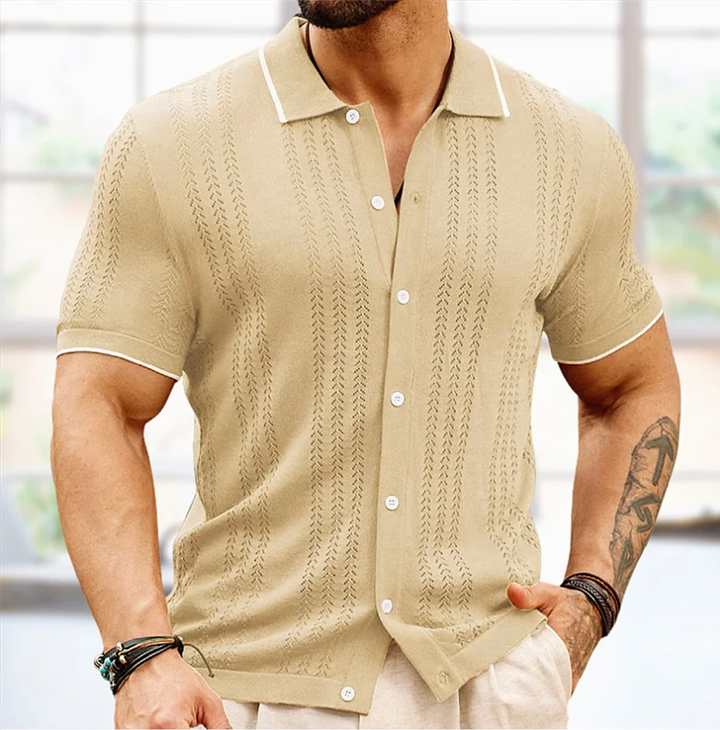 Carlo Marino Knop-Down Knitted Polo