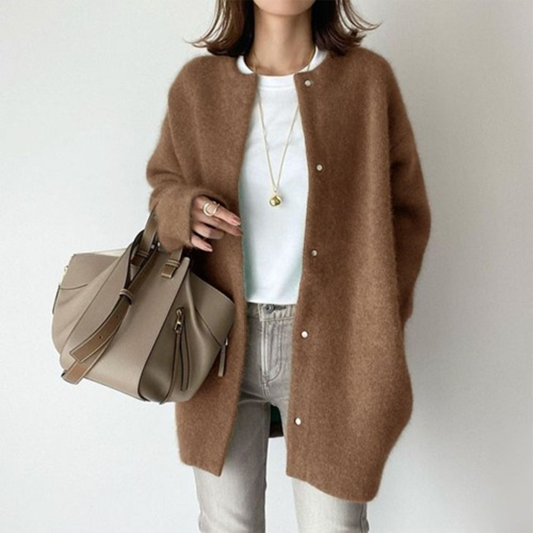 Women's Oversized Button Front Knitted Cardigan