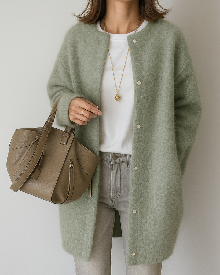 Lucia | Women's Cardigan with Buttons and Longline Hem