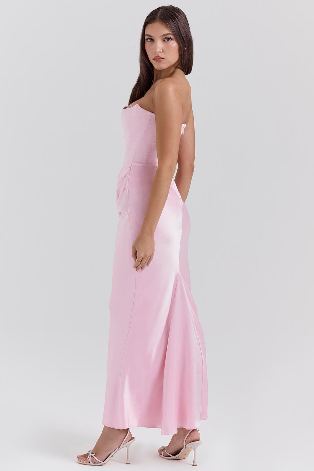 Timeless Chic Strapless A-Line Lace Wedding Guest Midi Evening Dress