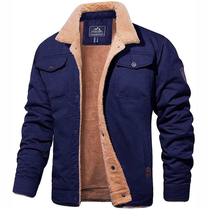 Men's Sherpa-Lined Warm Casual Winter Jacket