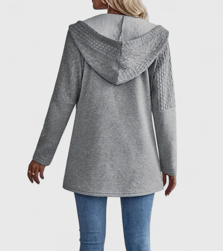 RILEY – TEXTURED LINED ZIP JACKET WITH HOOD