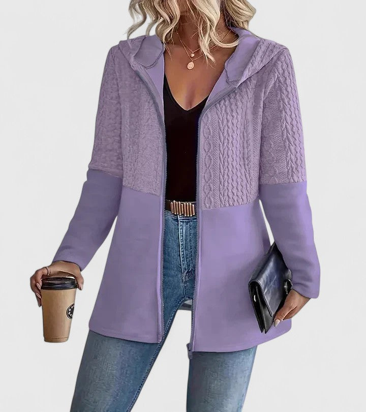 RILEY – TEXTURED LINED ZIP JACKET WITH HOOD