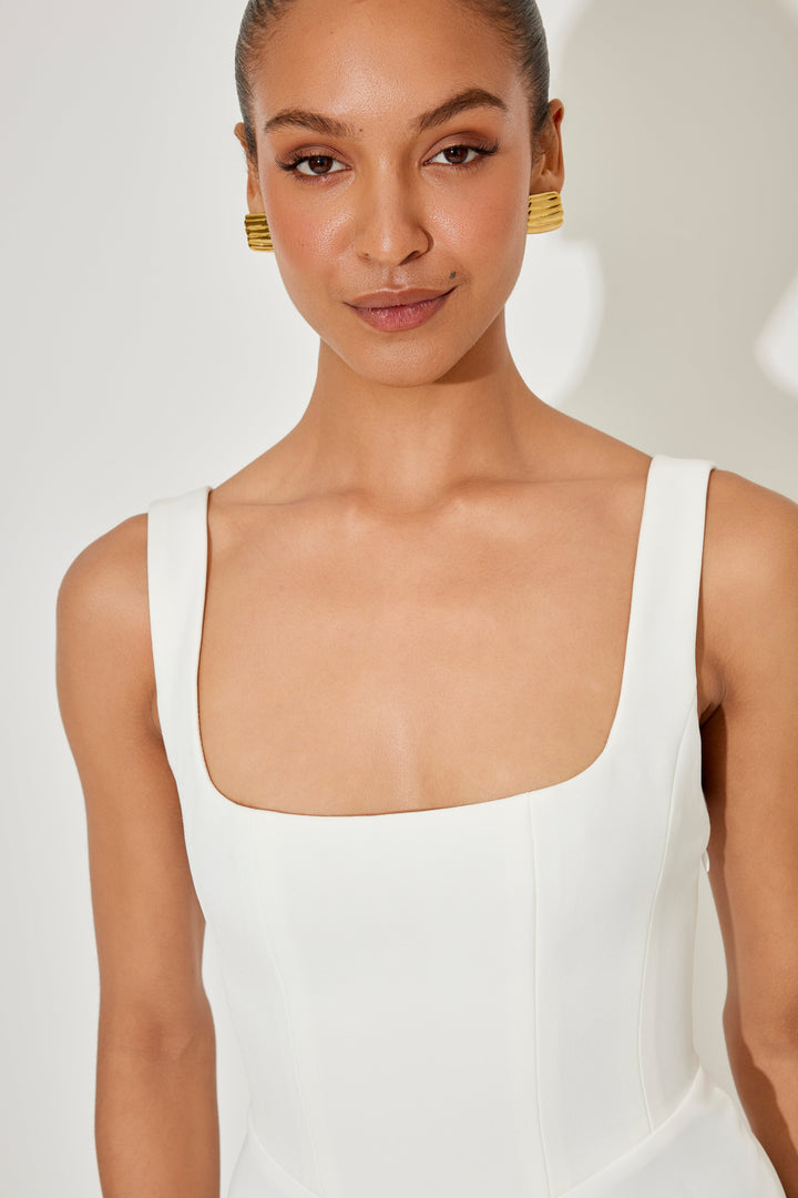Timeless Square-Neck Georgette With Ultra-Flowy Silhouette And Comfort Midi Dress