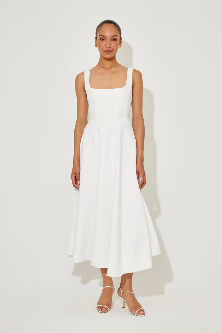 Timeless Square-Neck Georgette With Ultra-Flowy Silhouette And Comfort Midi Dress