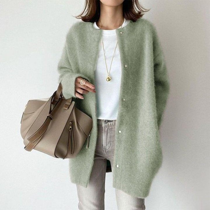 Ladies Long Knitted Relaxed Fit Cardigan