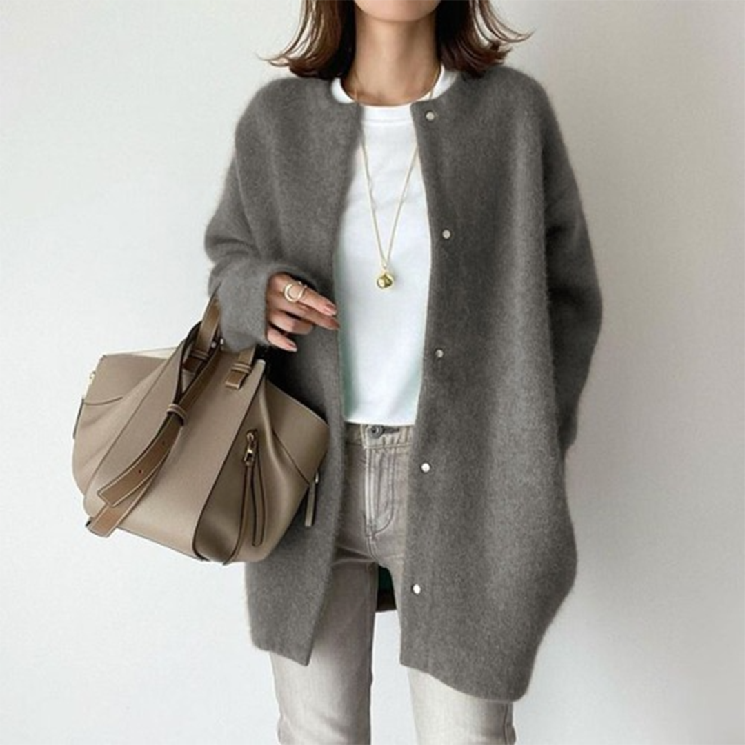 Women's Oversized Button Front Knitted Cardigan