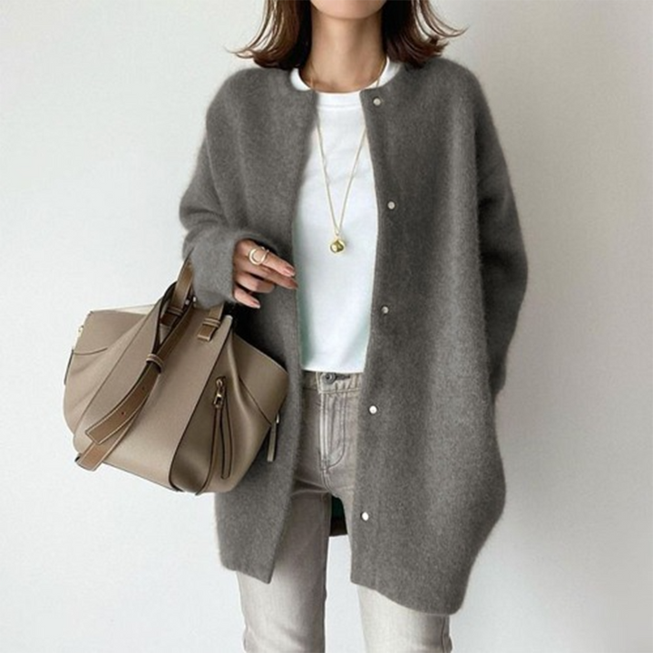 Ladies Long Knitted Relaxed Fit Cardigan