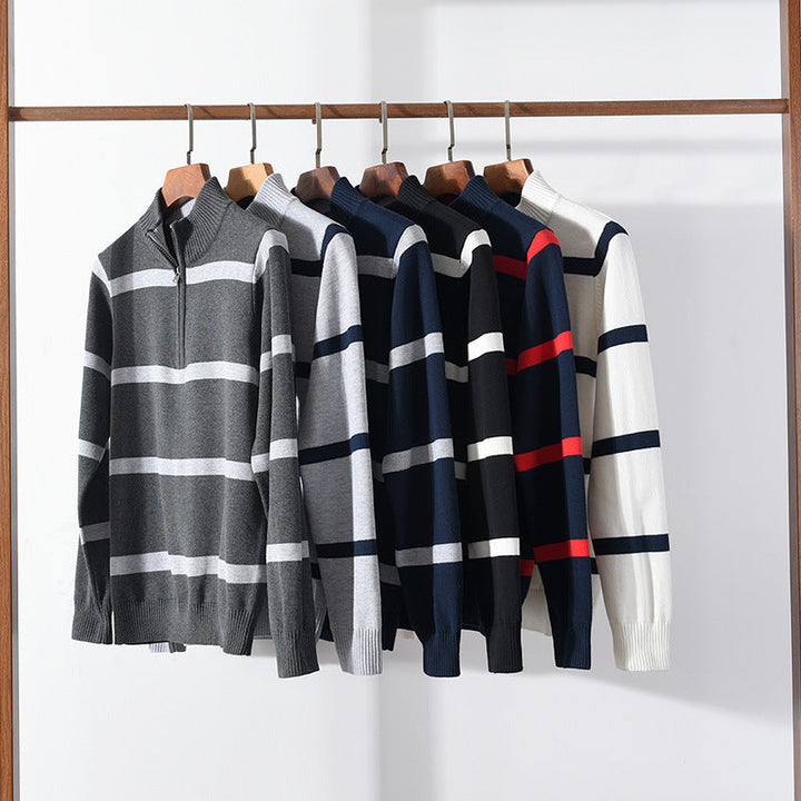 Hiro Katoenen Quarter-Zip Sweater