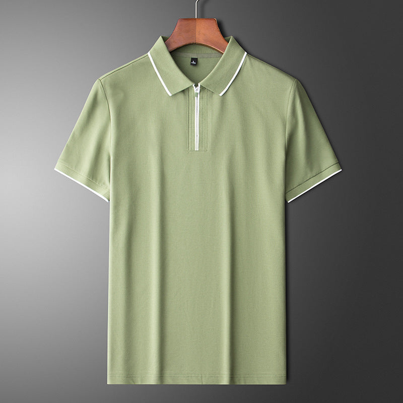 Laurent Cotton Silk Polo Shirt