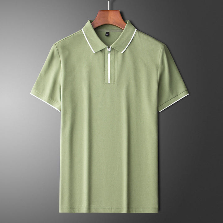 Laurent Cotton Silk Polo Shirt
