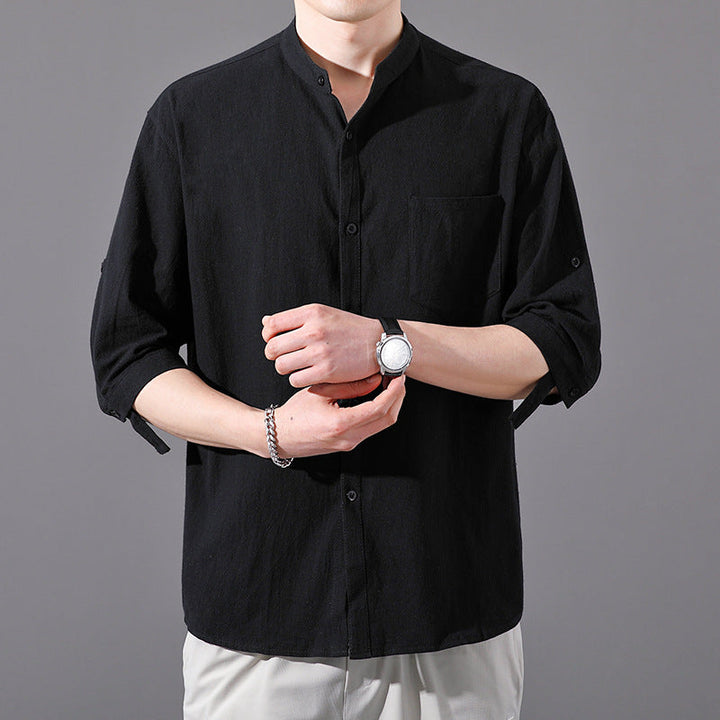 Ashby Mandarin Cotton Shirt