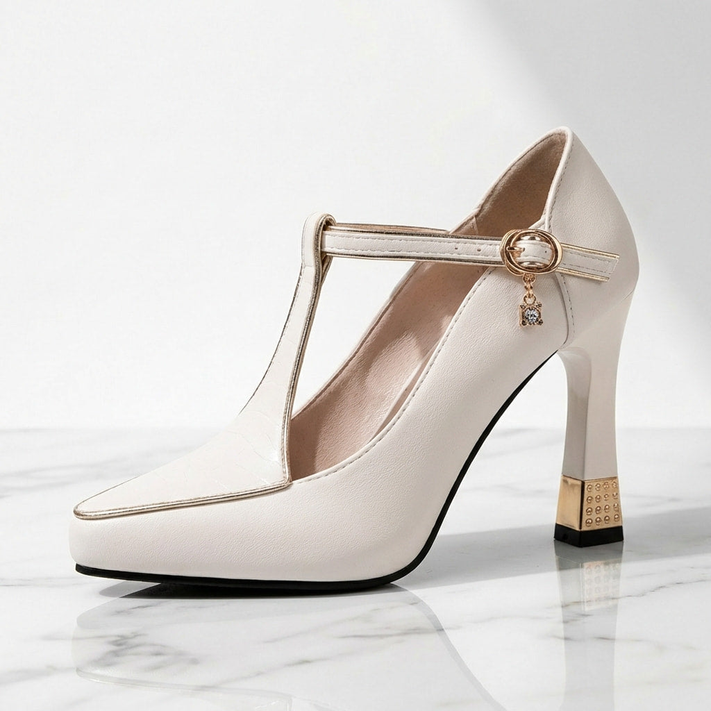 Aurelie T-Strap Block Heel