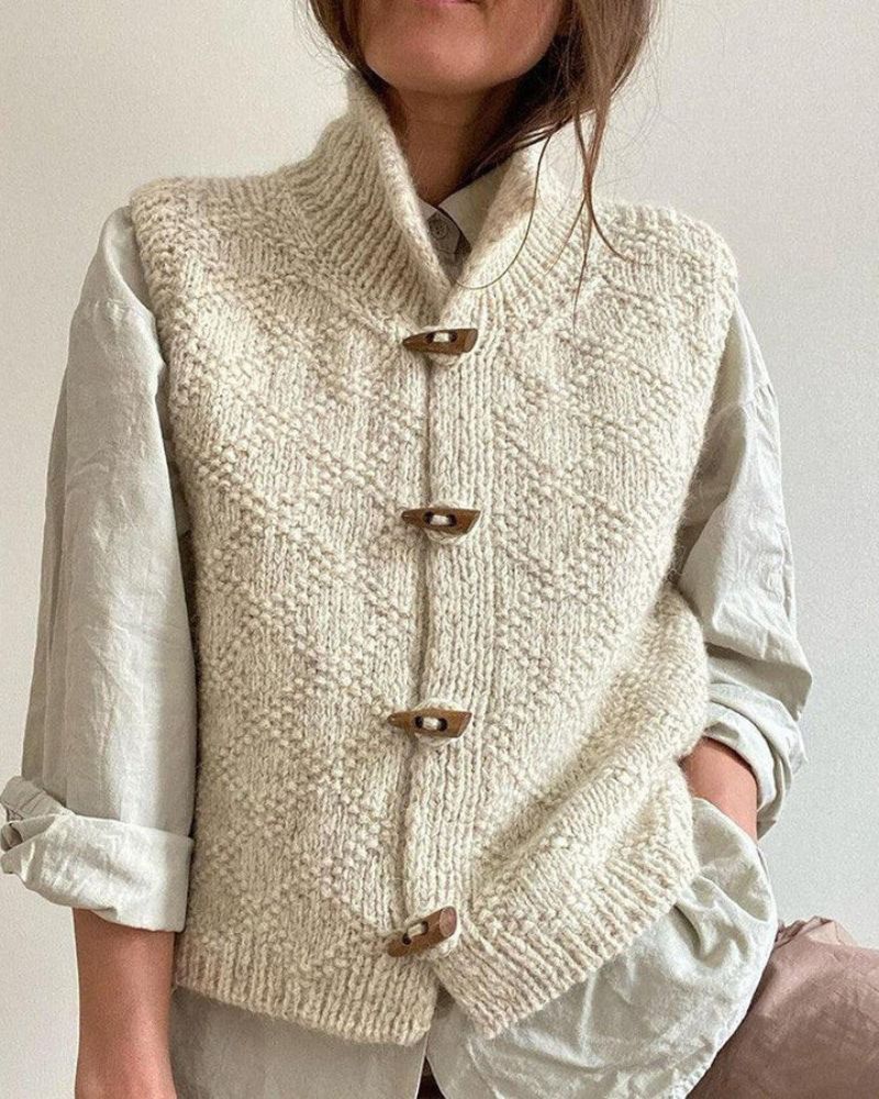 STACY - SOPHISTICATED SLEEVELESS CARDIGAN