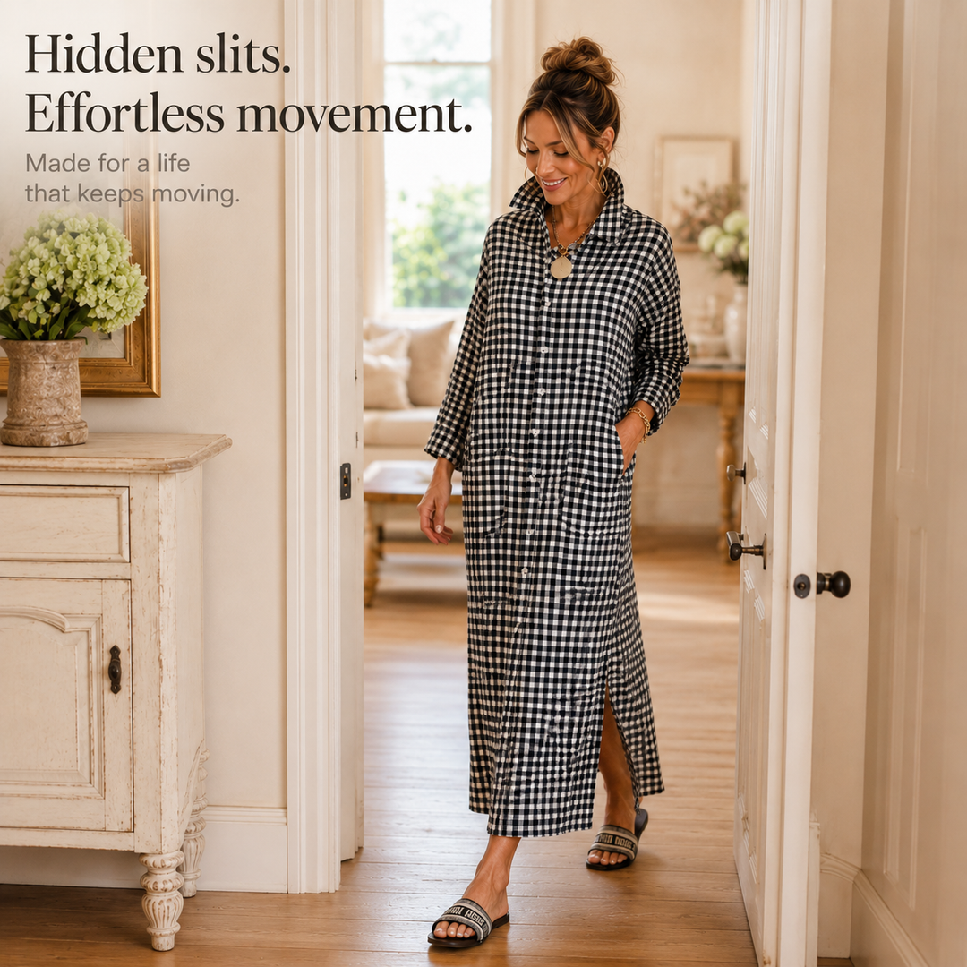 Paisley | Women's Shirt Dress with Checks and Pockets