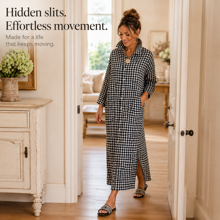 Paisley | Women's Shirt Dress with Checks and Pockets