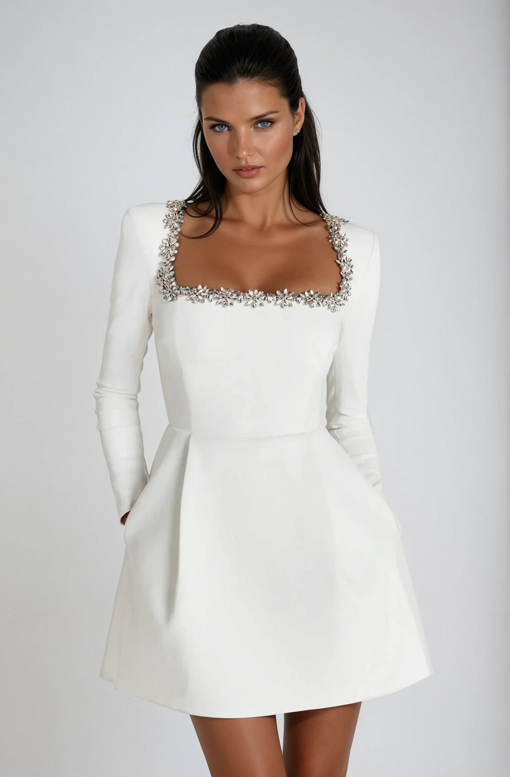 Elegant Effortlessly Flattering Silhouette Solid Crepe Textured For Wedding Guest Dress
