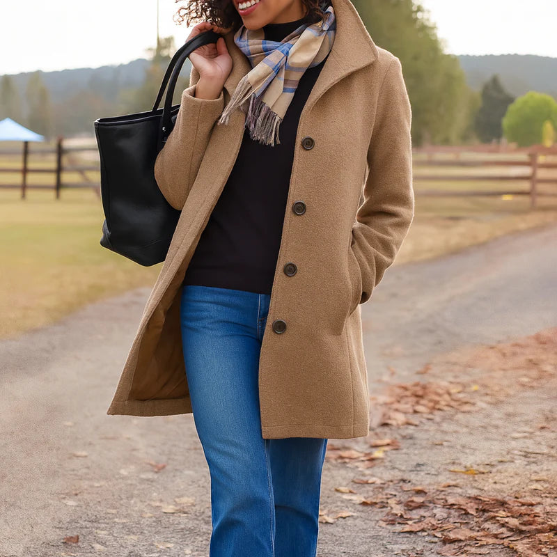 Ladies Classic Button Coat