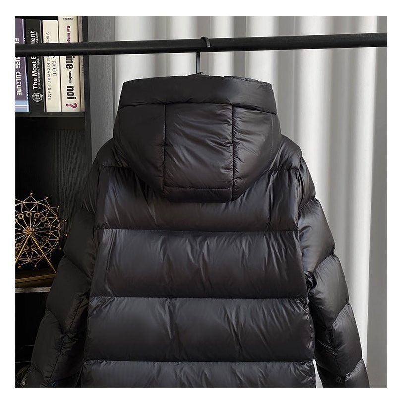 Ladies Long Padded Puffer Jacket with Hood
