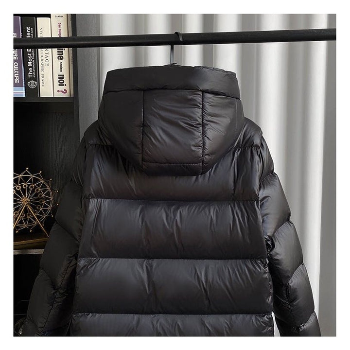 Ladies Long Padded Puffer Jacket with Hood