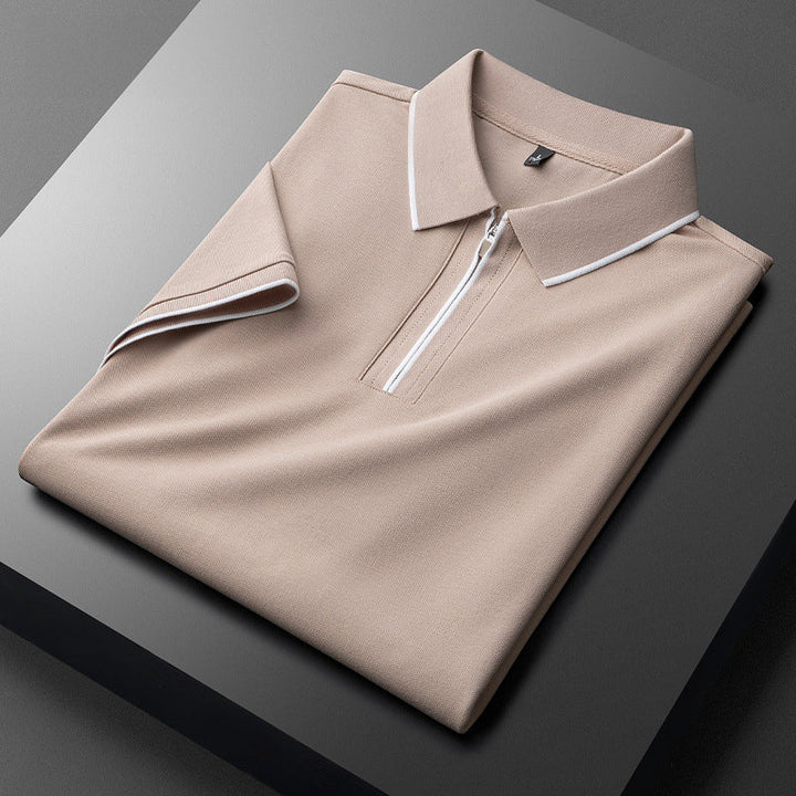 Laurent Cotton Silk Polo Shirt