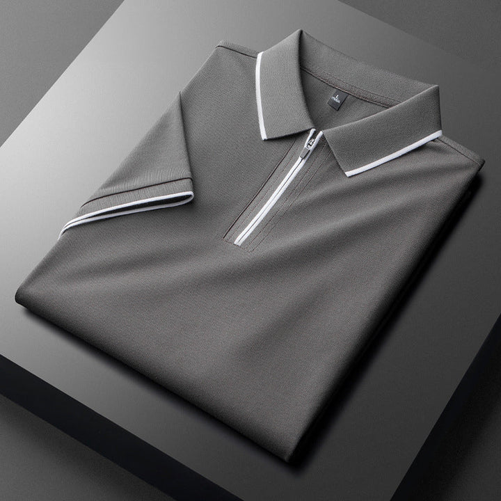 Laurent Cotton Silk Polo Shirt