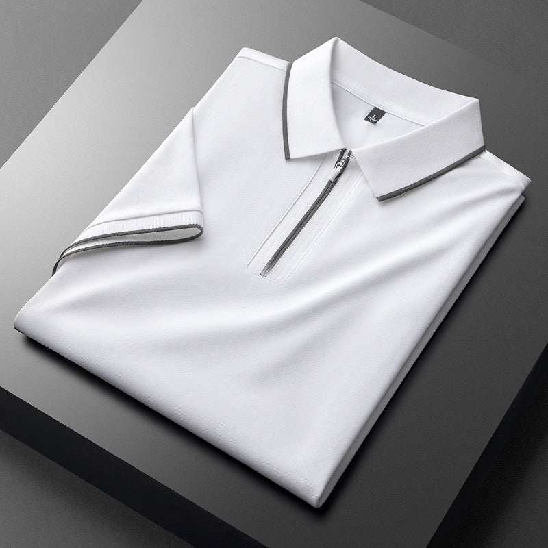 Laurent Cotton Silk Polo Shirt