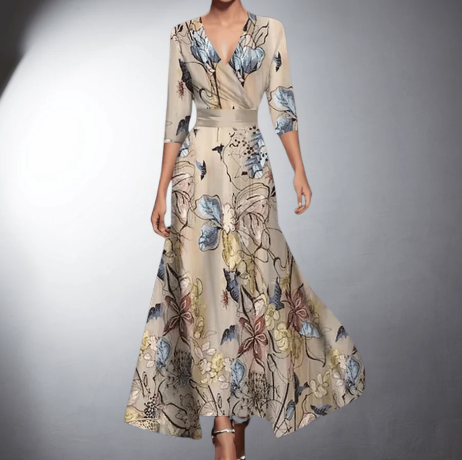Luxuriant Silhouette Embellished Botanical Floral Pattern Incomparable Maxi Dress