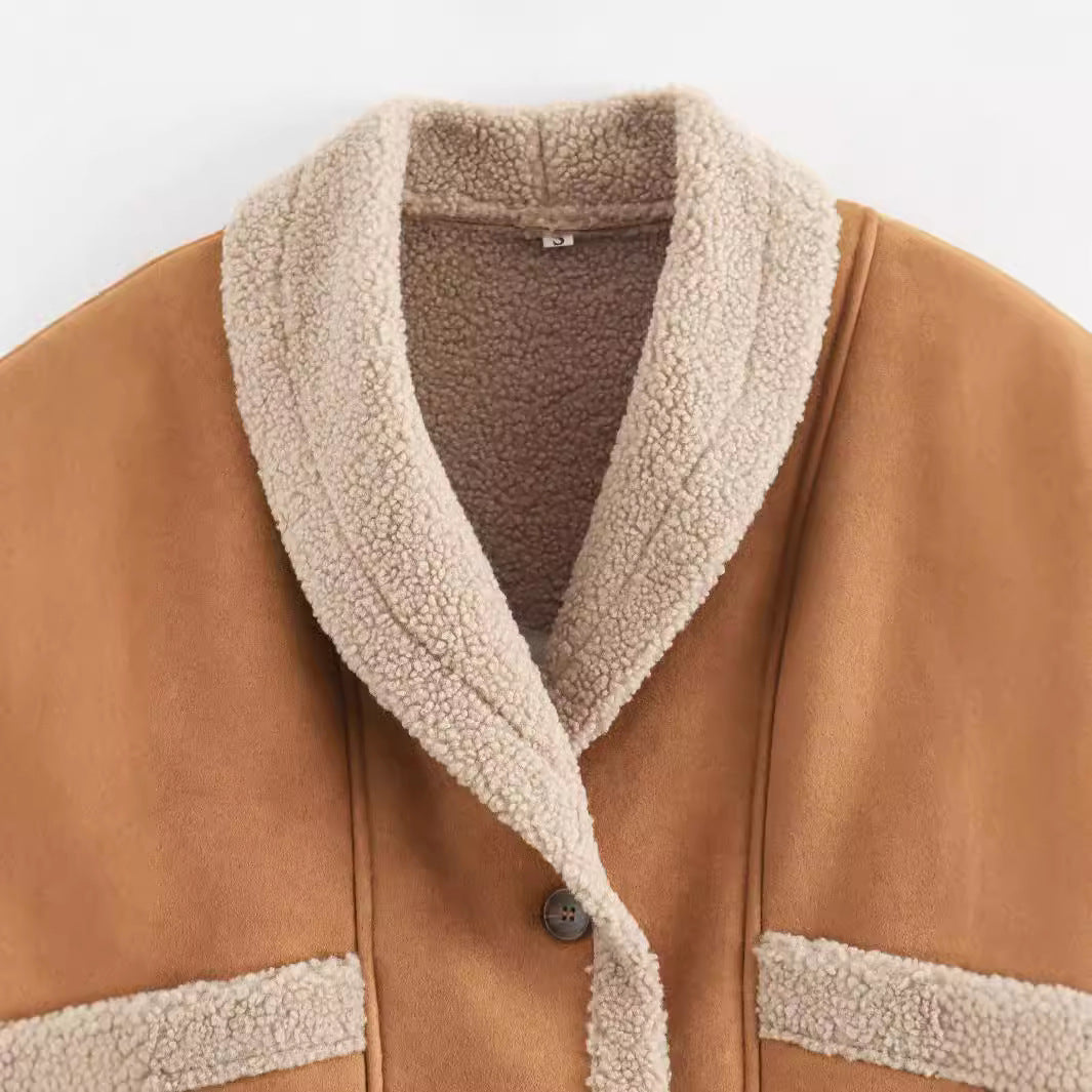 Ladies Short Coat with Buttons and Pockets