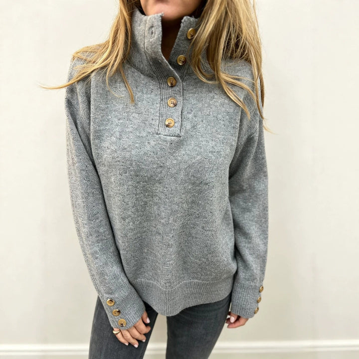 Maja | Women's Long Sleeve Sweater with Buttons