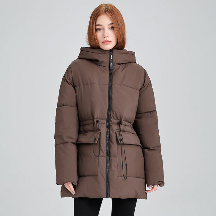 Women's Mid-Length Thermo Parka with Tailoring, Tunnel Cord, and Hood