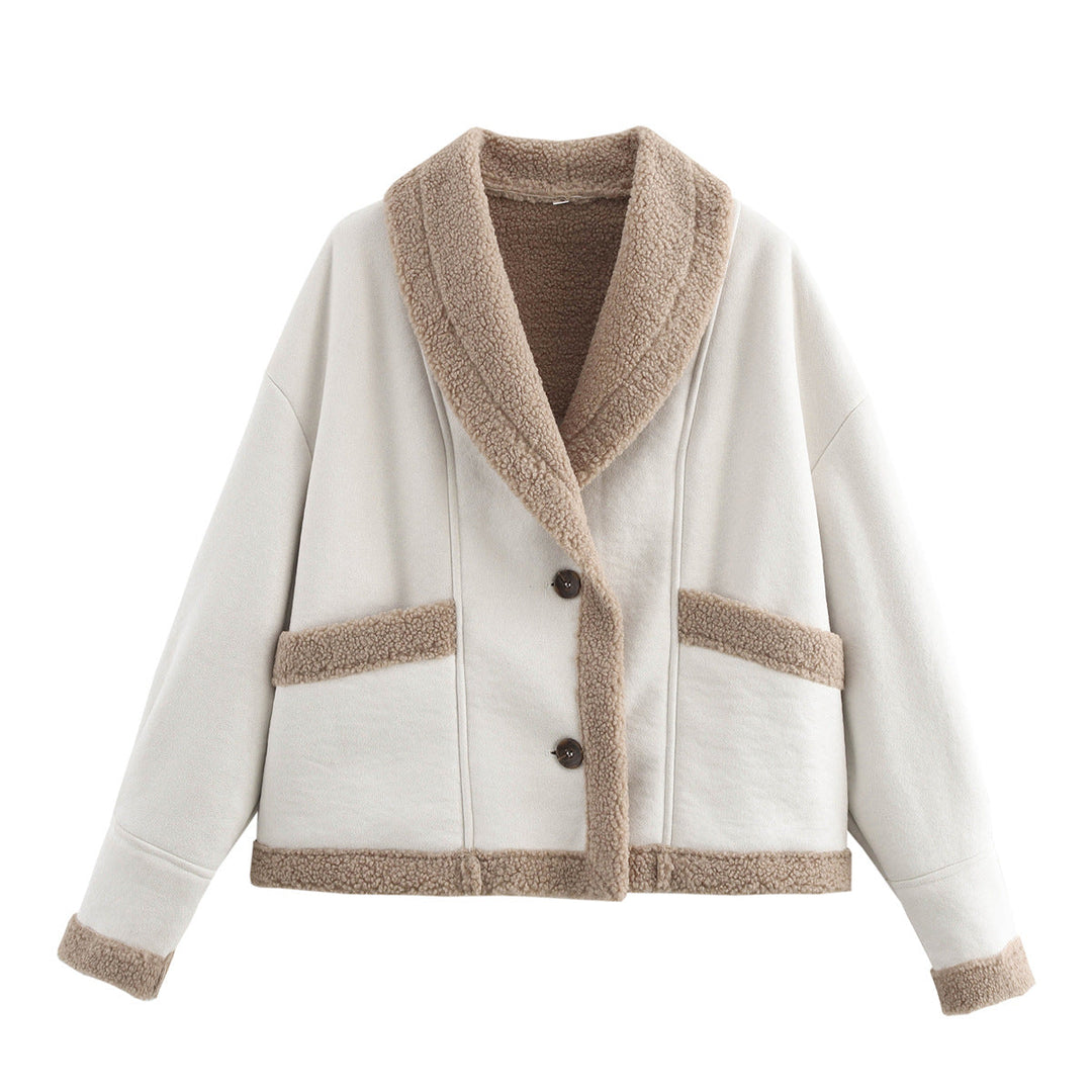 Ladies Short Coat with Buttons and Pockets